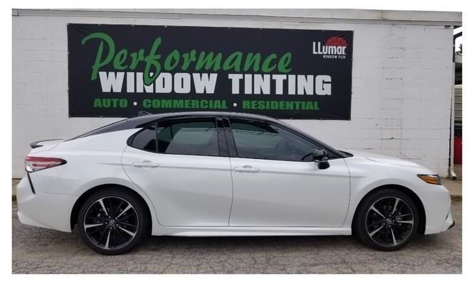 White Camry with fresh window tint by Performance Window Tinting — Carrollton, GA